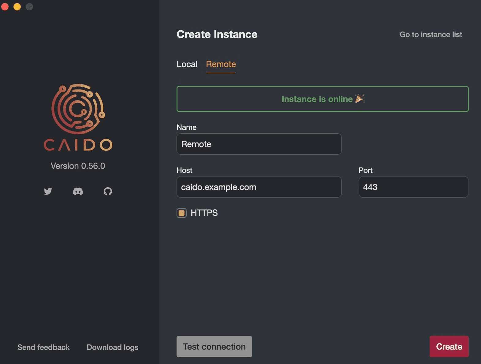 Creating a new remote instance.